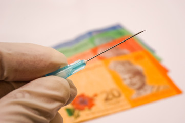 close up view of needle