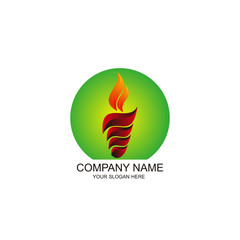 Fire vector logo. Elegant red flame icon
