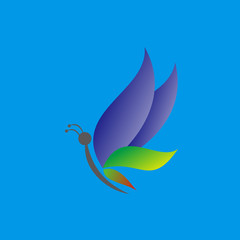 Logo flying butterflies lot. Vector