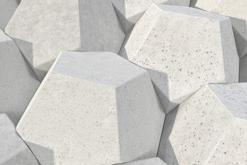 Pattern of concrete hexagonal elements
