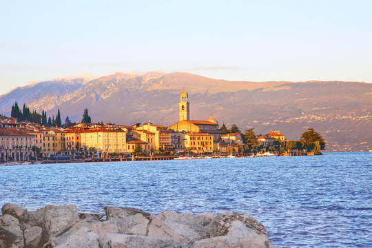 Panoramic view of Salo Garda Lake, Italy