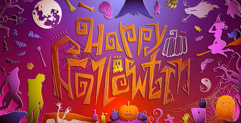 Halloween cards, patterns, decorations.
