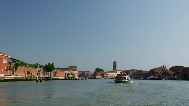 Leaving Murano Island with the ferry Venice Italy