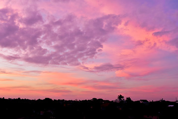 Winter sunset sky