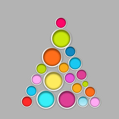 Weihnachtsbaum Symbol Tannenbaum Christbaum Modern Bunt Kreis Kreise Kugeln