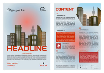 Vector flyer, corporate business, annual report, brochure design and cover presentation with red circle