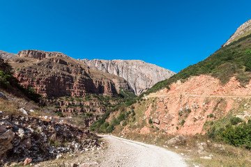 Dirt road in a mountains area
