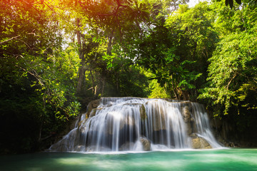 Deep forest Waterfall in Kanchanaburi, Thailand