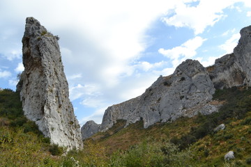 Fototapeta na wymiar rotsachtig landschap van het Franse regionale natuurgebied de Alpilles