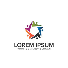 star people logo design concept template