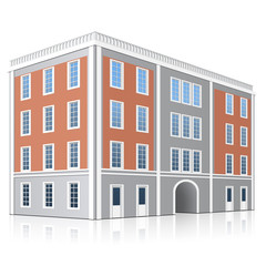 Naklejka premium office building with an entrance and reflection