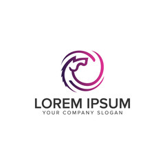 Obraz premium horse circle Logo design concept template