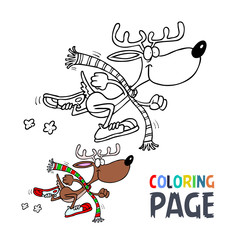 Fototapeta premium deer cartoon coloring page