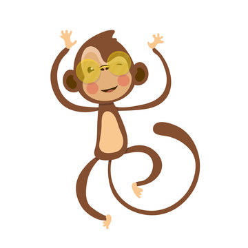 Cute monkey cartoon. 