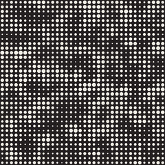 Modern Stylish Halftone Texture. Endless Abstract Background With Random Size Circles. Vector Seamless Pattern.