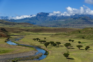 View to Drakensberg mountain, South Africa