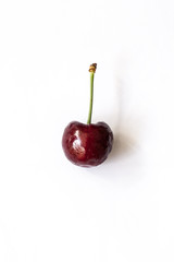 red cherry on white background