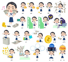 Sailor suit Thick eyebrows girl_money