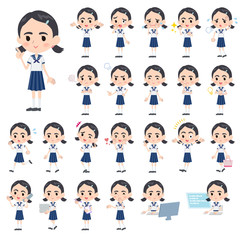Fototapeta premium Sailor suit Thick eyebrows girl_1