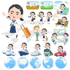 Sailor suit Thick eyebrows girl_travel