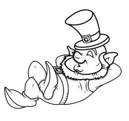 Sleeping Leprechaun Character Drawing