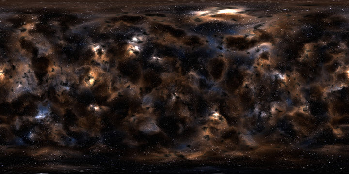 Fototapeta Deep space, stars and nebula, 360 degrees panorama, HDRI high resolution environment map