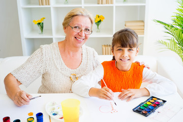 Grandmother and grandaughter