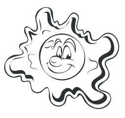 Cartoon Omelette Smile Vector Drawing