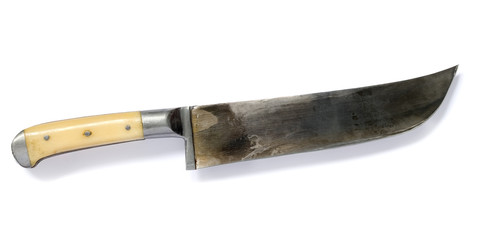 Knife for cutting meat on a white background