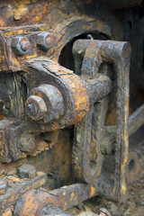 close-up of rusty gears