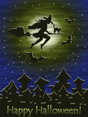 Obraz na płótnie Canvas Happy Halloween wallpaper, vector illustration