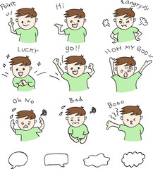 男性　イラスト　セット