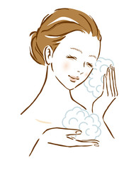 女性　泡　洗顔フォーム　保湿