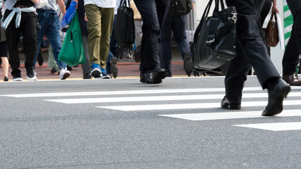 Obraz premium 群衆・歩く人・横断歩道・東京駅