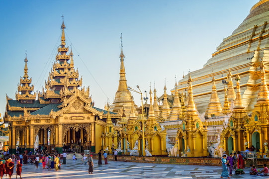 Shwedagon Pagoda in Yangon, Burma Myanmar