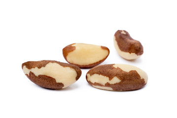 Para nuts isolated on a white background.