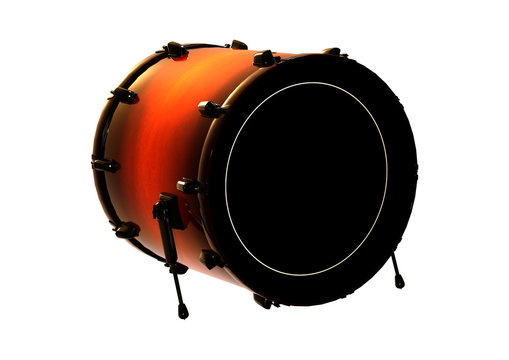3D Rendering Bass Drum on White