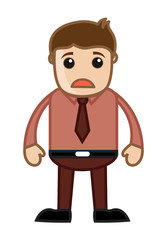 Horrified Cartoon Businessman