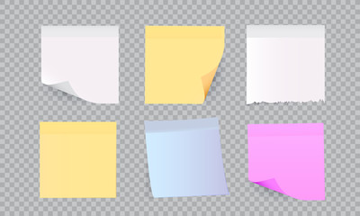 Paper adhesive tape with shadow. Vector office color post stickers