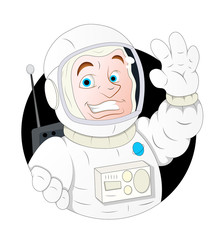 Cartoon Happy Astronaut - clip-art cartoon vector
