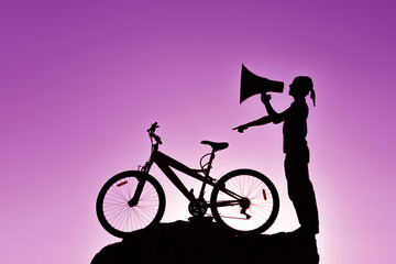 Man with megaphone