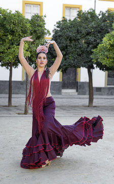 flamenco dancer in the streets of sevilla