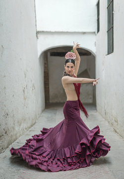 flamenco dancer in the streets of sevilla