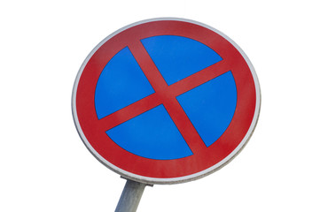 No Stopping and No parking sign isolated on white background