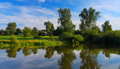 The village on the river bank