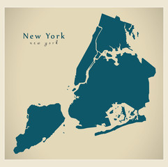 Modern City Map - New York city of the USA