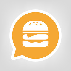 Gelbe Sprechblase - Burger