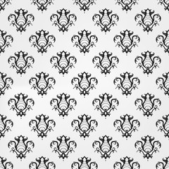 Black and white vector vintage seamless pattern
