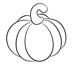Cartoon pumpkin isolated on white background.