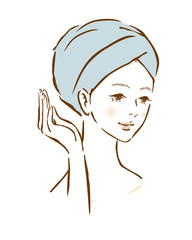 女性　髪　タオル　ターバン